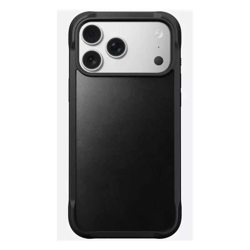 Mobilā tālruņa maciņš Nomad Rugged Leather vāciņš iPhone 17 Pro Max, vāciņš, āda + TPU + PC, piemērots 17,5 cm (6,9 collu) ekrānam, melns
