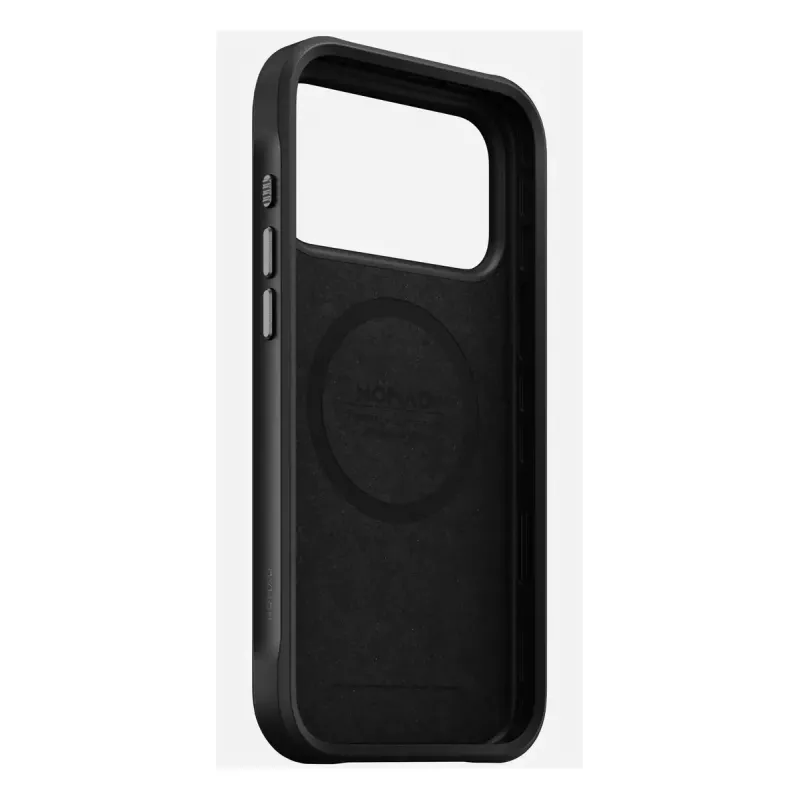 Mobilā tālruņa maciņš Nomad Rugged Leather vāciņš iPhone 17 Pro Max, vāciņš, āda + TPU + PC, piemērots 17,5 cm (6,9 collu) ekrānam, melns