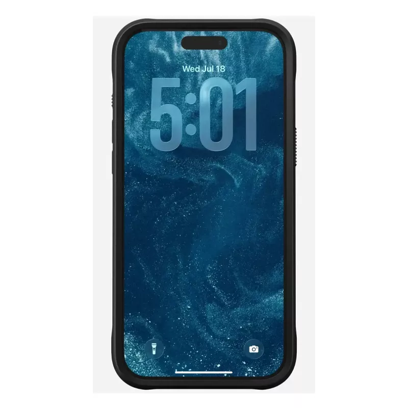 Mobilā tālruņa maciņš Nomad Rugged Leather vāciņš iPhone 17 Pro Max, vāciņš, āda + TPU + PC, piemērots 17,5 cm (6,9 collu) ekrānam, melns