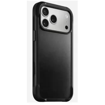 Mobilā tālruņa maciņš Nomad Rugged Leather vāciņš iPhone 17 Pro Max, vāciņš, āda + TPU + PC, piemērots 17,5 cm (6,9 collu) ekrānam, melns