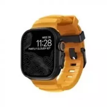 NOMAD Rocky Point Band - siksniņa Apple Watch 46mm/49mm ar FKM un titānu (sol, melna aparatūra)