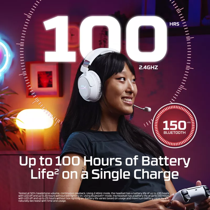 Bezvadu spēļu austiņas HyperX Cloud Flight 2 — apkārtauss, melnas