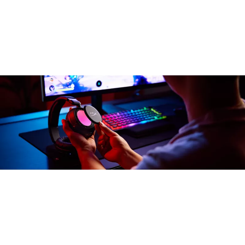 Bezvadu spēļu austiņas HyperX Cloud Flight 2 — apkārtauss, melnas