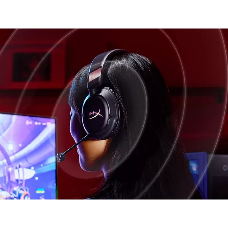 Bezvadu spēļu austiņas HyperX Cloud Flight 2 — apkārtauss, melnas