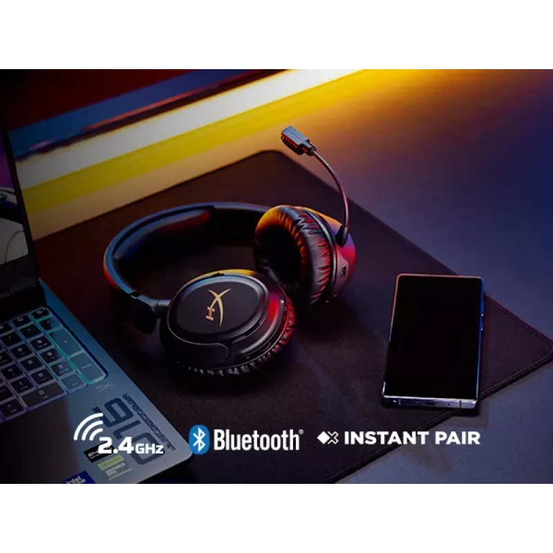 Bezvadu spēļu austiņas HyperX Cloud Flight 2 — apkārtauss, melnas