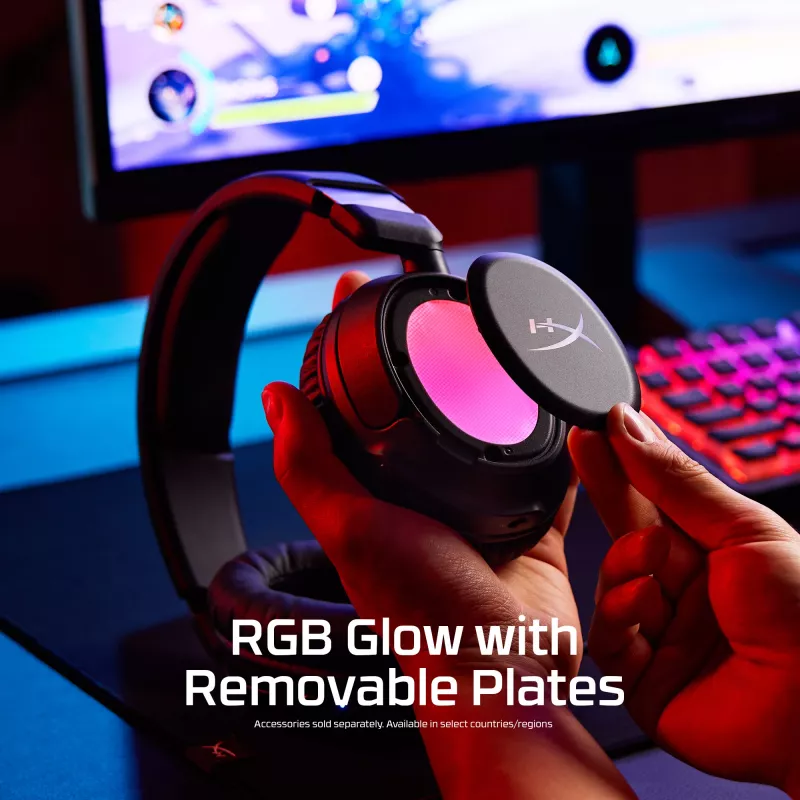 Bezvadu spēļu austiņas KINGSTON HyperX Cloud Flight 2 ar USB-C un Bluetooth, balta krāsa
