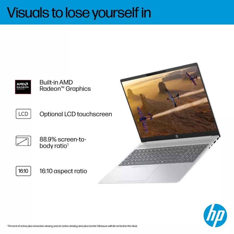 HP OmniBook 5 16-bc1002na AMD Ryzen™ 5 8540U klēpjdators 40,6 cm (16 collas) skārienjutīgs 2K 8 GB LPDDR5-SDRAM 512 GB SSD Wi-Fi 6 (802.11ax) Windows 11 Home sudraba krāsā