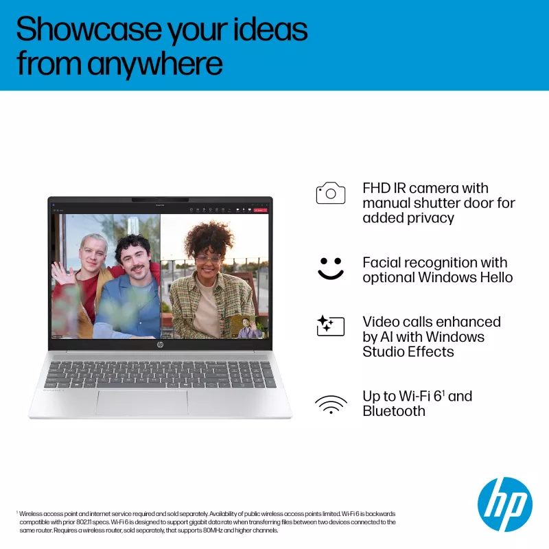 HP OmniBook 5 16-bc1002na AMD Ryzen™ 5 8540U klēpjdators 40,6 cm (16 collas) skārienjutīgs 2K 8 GB LPDDR5-SDRAM 512 GB SSD Wi-Fi 6 (802.11ax) Windows 11 Home sudraba krāsā