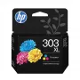 HP 303XL augstas ietilpības trīskrāsu oriģinālā tintes kasetne, liela, ciāna, fuksīna, dzeltena, uz krāsvielu bāzes veidota tinte, 1 gab., 415 lappuses, atsevišķs iepakojums