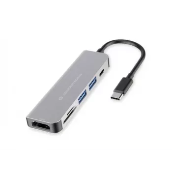 Conceptronic DONN02G klēpjdatora dokstacija/portu replikators USB 3.2 Gen 1 (3.1 Gen 1) Type-C Alumīnijs