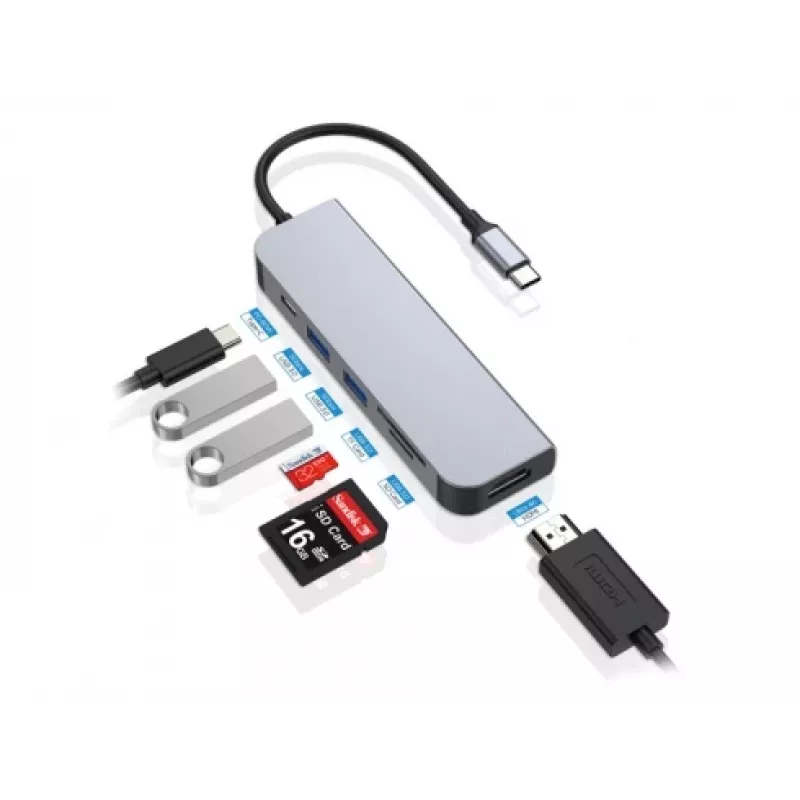 Conceptronic DONN02G klēpjdatora dokstacija/portu replikators USB 3.2 Gen 1 (3.1 Gen 1) Type-C Alumīnijs