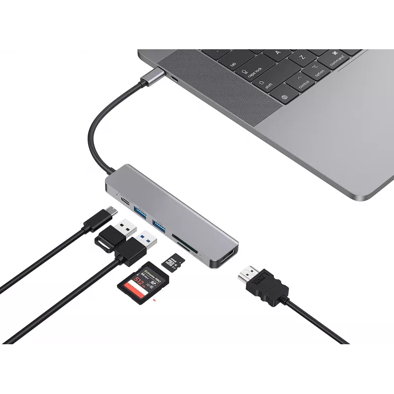 Conceptronic DONN02G klēpjdatora dokstacija/portu replikators USB 3.2 Gen 1 (3.1 Gen 1) Type-C Alumīnijs