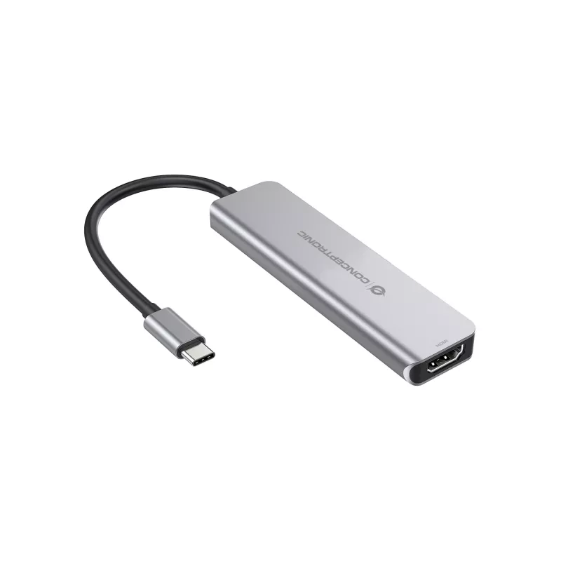 Conceptronic DONN02G klēpjdatora dokstacija/portu replikators USB 3.2 Gen 1 (3.1 Gen 1) Type-C Alumīnijs