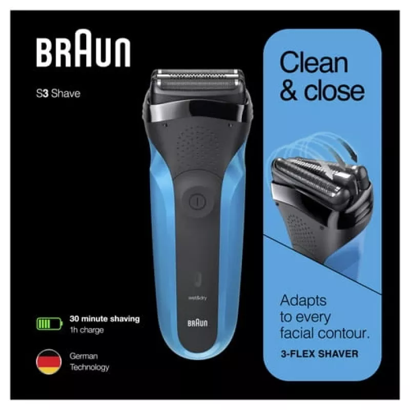 Braun Series 3 310s folijas skuveklis Trimmeris Melns, Zils