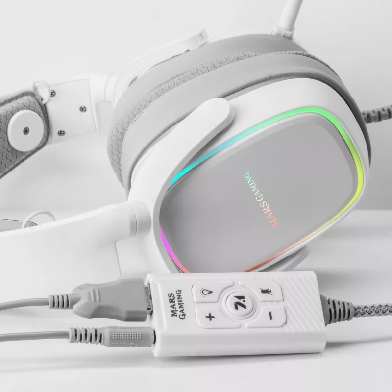Audio karte Mars Gaming MSC2W 7.1 USB, balta, 3,5 mm