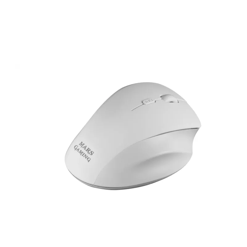 Mars Gaming MMWERGO bezvadu pele Ergonomic balta, labās rokas, mehāniska, RF bezvadu, 3200 DPI, balta