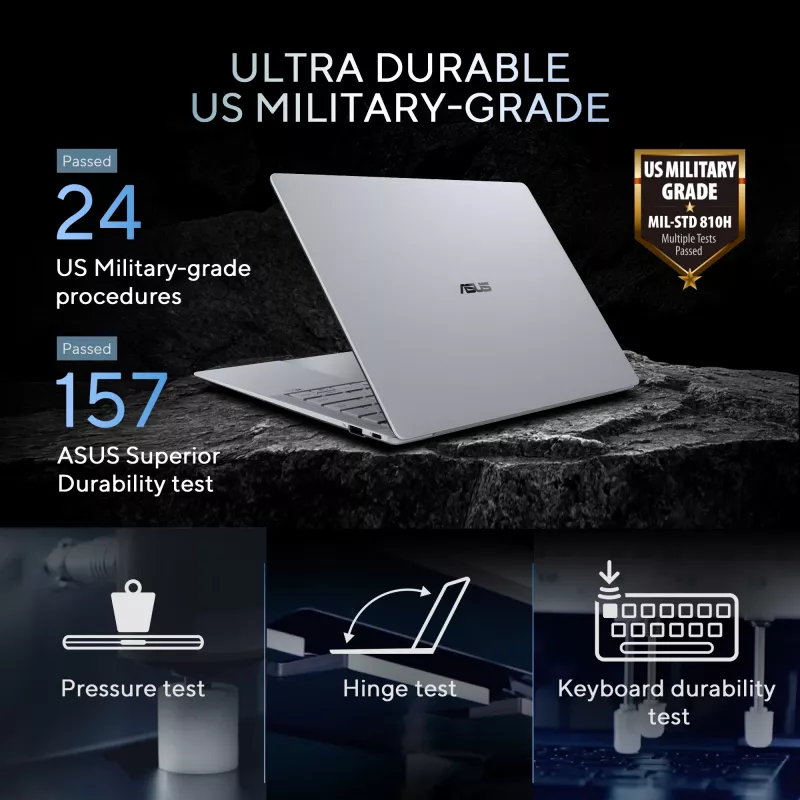 ASUS ExpertBook Ultra B9406CAA-TH0579X Copilot+ PC Intel Core Ultra 7 356H Klēpjdators 35,6 cm (14 collas) WQXGA+ 32 GB LPDDR5x-SDRAM 1 TB SSD Wi-Fi 7 (802.11be) Windows 11 Pro US International Pelēks