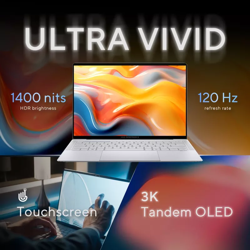 ASUS ExpertBook Ultra B9406CAA-TH0579X Copilot+ PC Intel Core Ultra 7 356H Klēpjdators 35,6 cm (14 collas) WQXGA+ 32 GB LPDDR5x-SDRAM 1 TB SSD Wi-Fi 7 (802.11be) Windows 11 Pro US International Pelēks