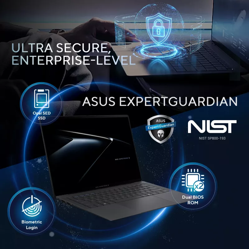 ASUS ExpertBook Ultra B9406CAA-TH0579X Copilot+ PC Intel Core Ultra 7 356H Klēpjdators 35,6 cm (14 collas) WQXGA+ 32 GB LPDDR5x-SDRAM 1 TB SSD Wi-Fi 7 (802.11be) Windows 11 Pro US International Pelēks
