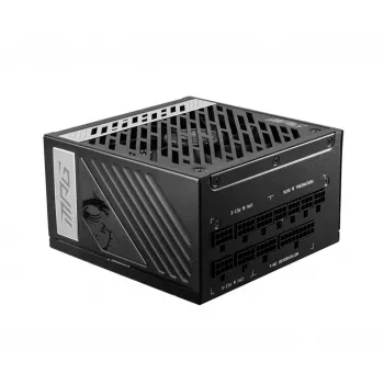 MSI MPG A1000G UK PSU '1000W, 80 Plus Gold sertificēts, pilnībā modulārs, 100% Japānas kondensatori, plakanie kabeļi, ATX barošanas bloks, UK strāvas vads, melns, atbalsta jaunākos GPU'