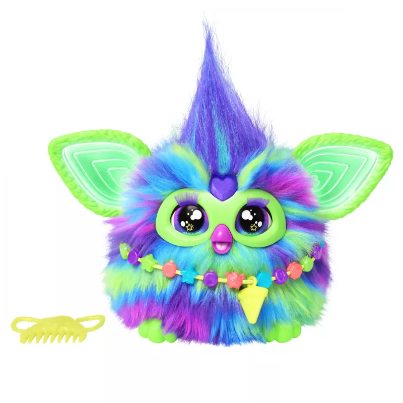 Interaktīva rotaļlieta HASBRO Furby Aurora Furbealis — krāsu mainošas acis, interaktīvs mājdzīvnieks