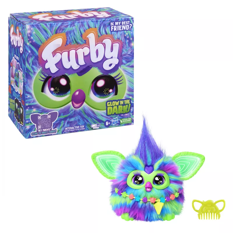 Interaktīva rotaļlieta HASBRO Furby Aurora Furbealis — krāsu mainošas acis, interaktīvs mājdzīvnieks