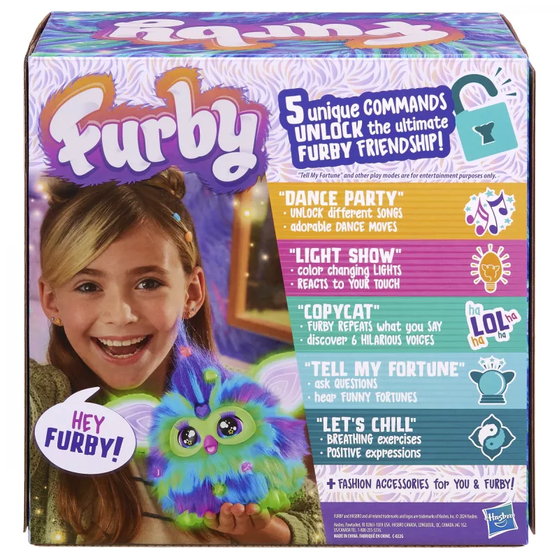 Interaktīva rotaļlieta HASBRO Furby Aurora Furbealis — krāsu mainošas acis, interaktīvs mājdzīvnieks