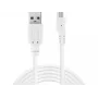 Sandberg MicroUSB sinhronizācijas/uzlādes kabelis 3 m, 3 m, USB A, Micro-USB B, USB 2.0, vīr./vīr., balts