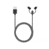 Sandberg 3in1 Lightning+MicroUSB+USB-C 1m, 1 m, Micro-USB A, USB A, vīrišķais/vīrišķais, melns, pelēks