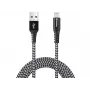 Sandberg Survivor Lightning kabelis 2M, 2 m, Lightning, USB A, vīr., vīr., melns, pelēks