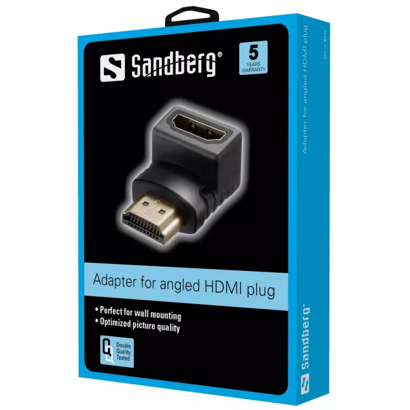 Sandberg HDMI 2.0 leņķa adapteris, HDMI, HDMI, melns