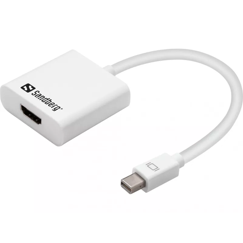 Sandberg adapteris MiniDP1.2>HDMI2.0 4K60, Mini DisplayPort, HDMI, vīrišķais, sievišķais, 3840 x 2160 pikseļi, 6 Gbit/s