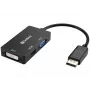 Sandberg Adapter DP>HDMI+DVI+VGA, 0,19 m, DisplayPort, VGA (D-Sub)+ HDMI + DVI, vīrišķais, sievišķais, 3840 x 2160 pikseļi