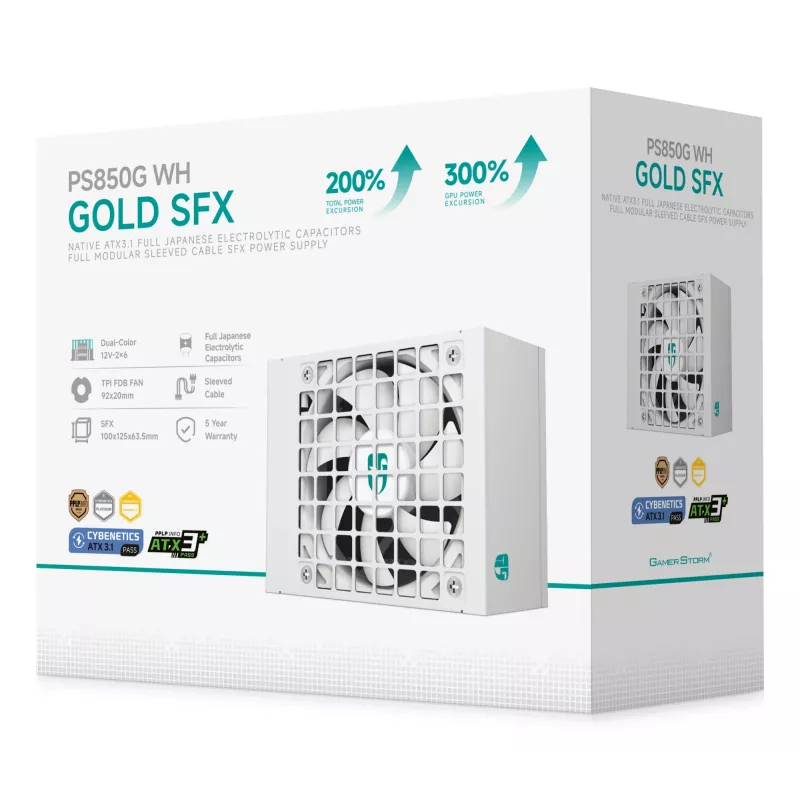 Gamer Storm PS850G WH barošanas bloks 850 W 20+4 pin ATX ATX Balts