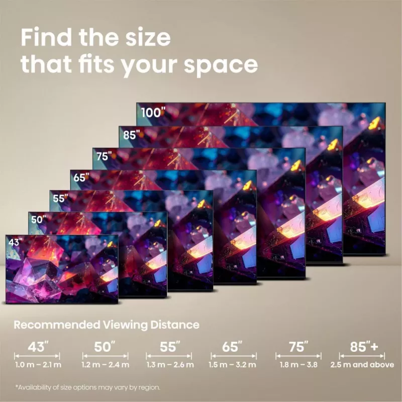 Hisense 65E7S PRO TV 165,1 cm (65 collas) UHD+ viedtelevizors Wi-Fi melns 350 cd/m²