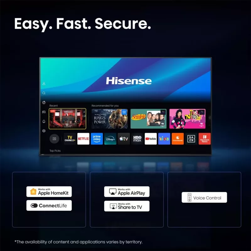 Hisense 75E7S PRO TV 190.5 cm (75 collas) UHD+ Smart TV Wi-Fi Melns 350 cd/m²