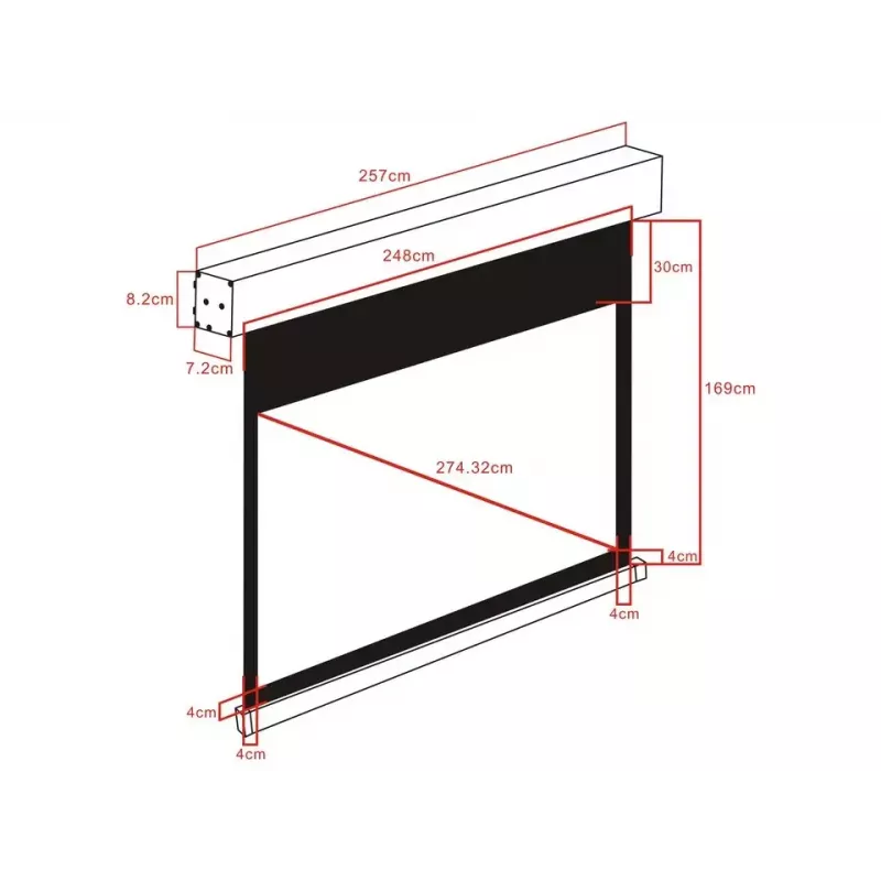 Multibrackets M 16:9 Motorizēts projekcijas ekrāns 240x135, 108 collas