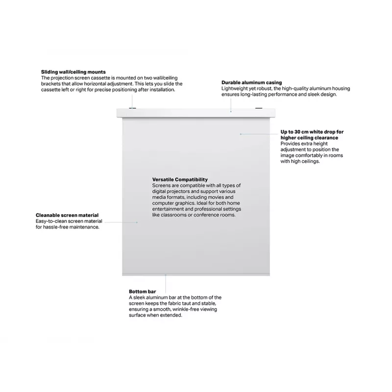 Multibrackets M 1:1 motorizēts projekcijas ekrāns 240x240, 135 collu, balta izdevums