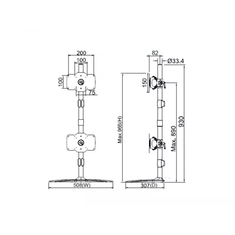 Multibrackets M VESA Desktopmount Single Stand 24 collas-32 collas Paplašināšanas komplekts