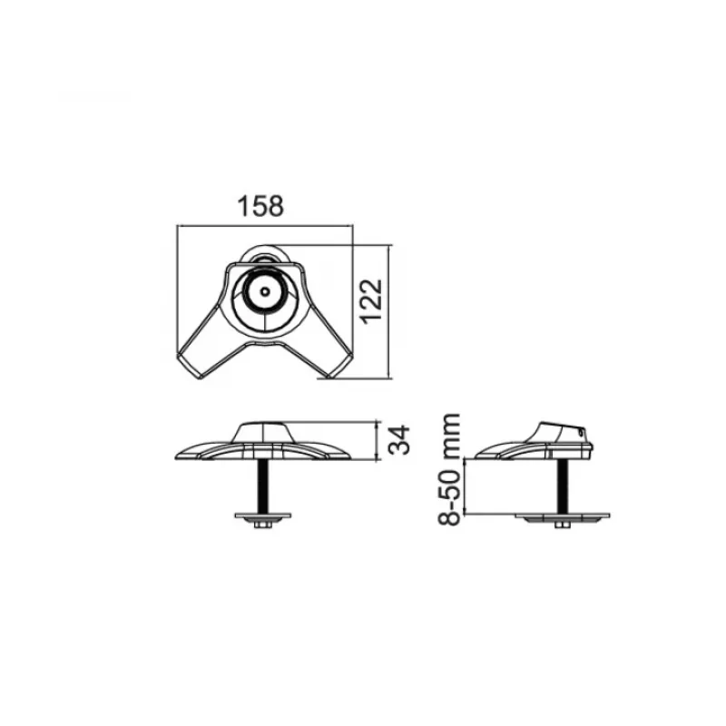 Caurlaides pamatne Multibrackets M Desktopmount viena/dubultā/trīskāršā monitora statīviem melna modelis