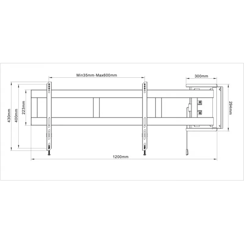 Multibrackets M Universal Swing Arm 180 Degrees Large Melns 75 kg 48-69 inch