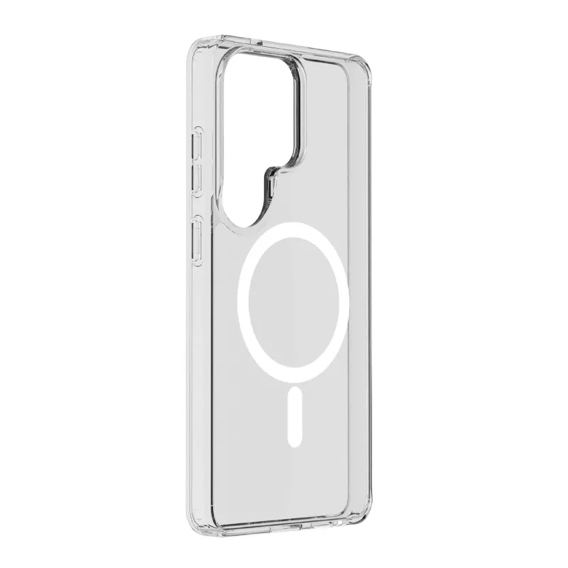 Cellularline Clear Mag - Galaxy S26 Ultra īpaši izturīgs caurspīdīgs vāciņš ar gumijas malu, saderīgs ar Qi2 ekosistēmu un magnētiskajiem piederumiem, apstrādāts, lai novērstu dzeltēšanu.