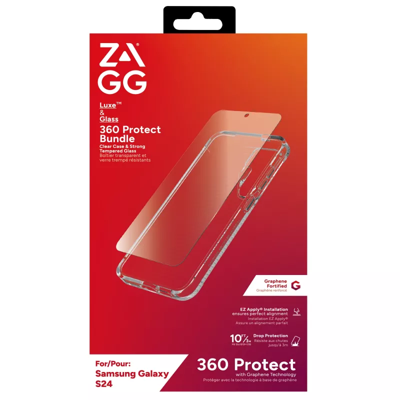 ZAGG Luxe & Glass 360 Bundle Galaxy S24, vāciņš, Samsung, Galaxy S24, 15,8 cm (6,2 collas), caurspīdīgs