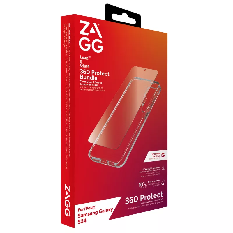 ZAGG Luxe & Glass 360 Bundle Galaxy S24, vāciņš, Samsung, Galaxy S24, 15,8 cm (6,2 collas), caurspīdīgs