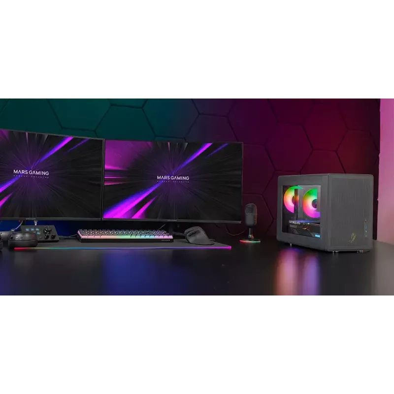 Datorkorpuss Mars Gaming MCXPS mATX Ultra-Compact Melns