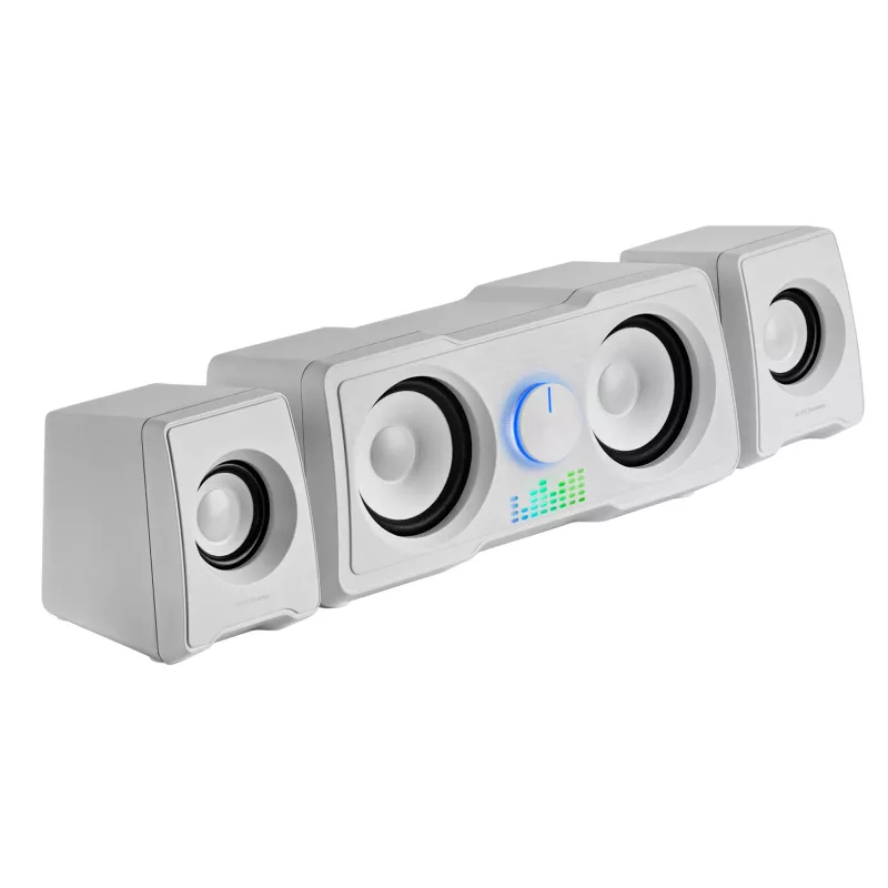 Mars Gaming MS22W kompaktie spēļu skaļruņi 2.2 RGB Flow zemfrekvences skaļrunis + 4 aktīvie skaļruņi DSP skaņa 35W balta