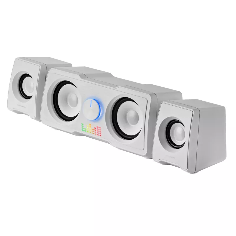 Mars Gaming MS22W kompaktie spēļu skaļruņi 2.2 RGB Flow zemfrekvences skaļrunis + 4 aktīvie skaļruņi DSP skaņa 35W balta