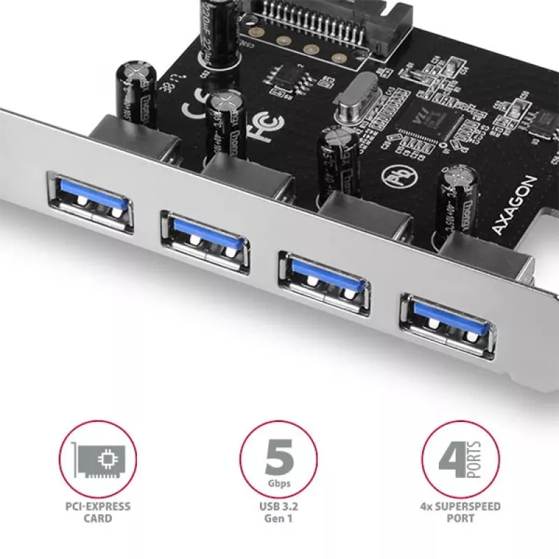 Axagon PCEU-430VL interfeisa kartes/adapteri Iekšējais USB 3.2 Gen 1 (3.1 Gen 1)