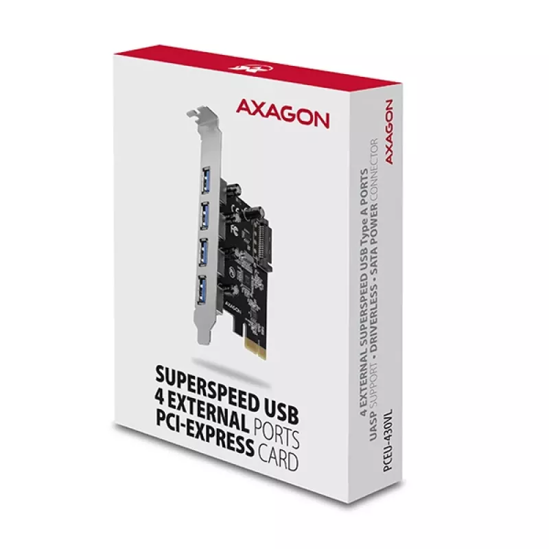 Axagon PCEU-430VL interfeisa kartes/adapteri Iekšējais USB 3.2 Gen 1 (3.1 Gen 1)