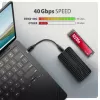 Axagon EEM2-40G USB-C 40Gbps M.2 NVMe SSD korpuss, ARMORED Alumīnijs